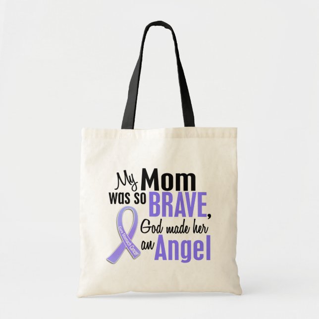 Bolsa Tote Cancer de estômago da mamã do anjo 1 (Frente)