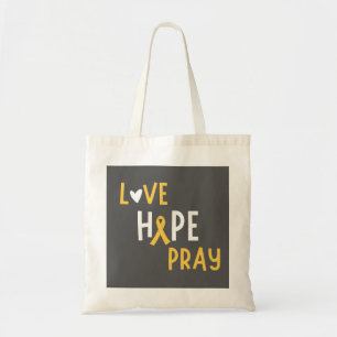 Bolsa Tote cancer de infância.love.hope.reze. BOLSAS e BOLSAS