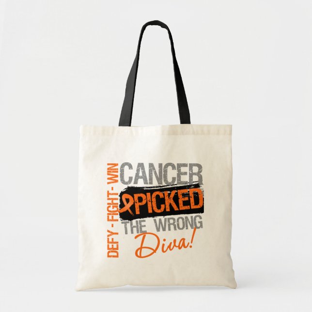 Bolsa Tote Cancer De Leucemia Escolheu O Diva Errado (Frente)
