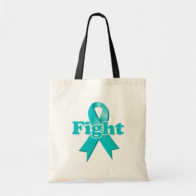 Bolsa Tote Câncer de ovário de combate (Frente)