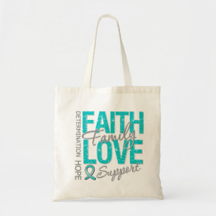 Bolsa Tote Câncer de ovário de inspiração da colagem do