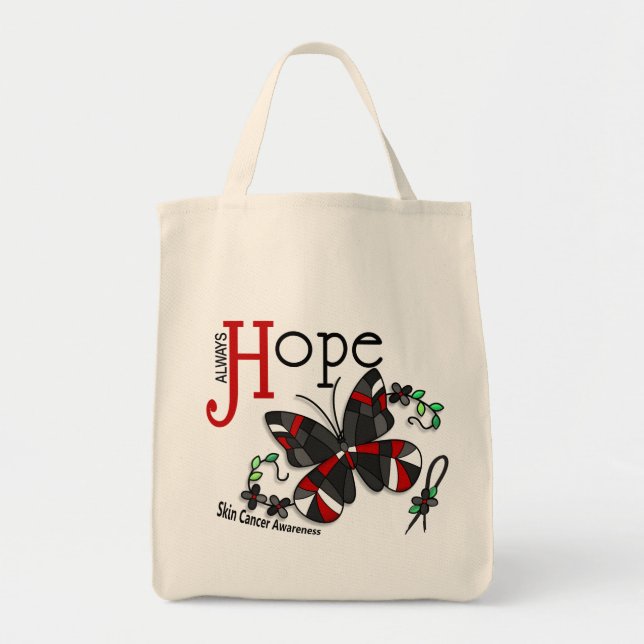 Bolsa Tote Cancer de pele da borboleta do vitral (Frente)