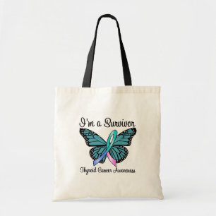 Bolsa Tote Cancer de tiróide eu sou um sobrevivente
