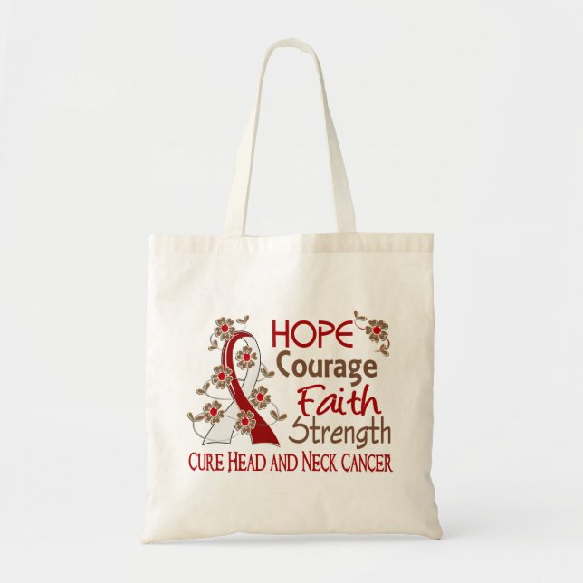 Bolsa Tote Cancer principal do pescoço da força 3 da fé da (Frente)