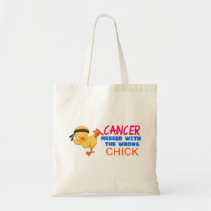 Bolsa Tote Cancer sujado com o pintinho errado