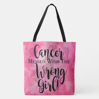Bolsa Tote CANCER SUJADO COM o rosa ERRADO da MENINA