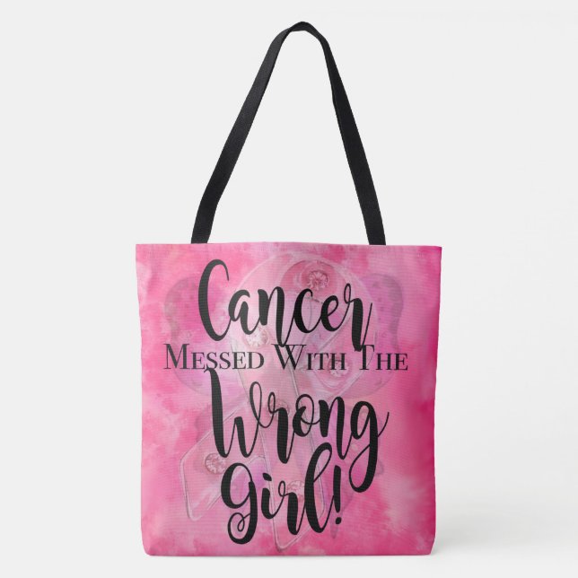 Bolsa Tote CANCER SUJADO COM o rosa ERRADO da MENINA (Frente)