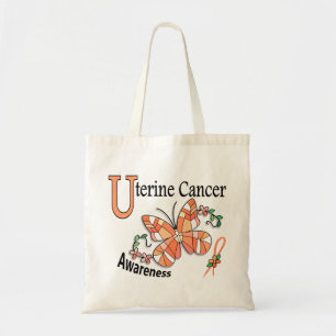Bolsa Tote Cancer uterina da borboleta 2 do vitral