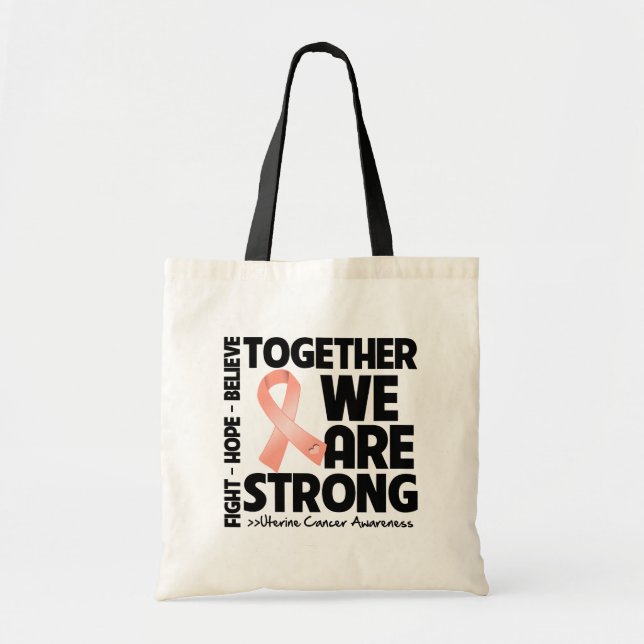 Bolsa Tote Cancer Uterino Juntos Somos Fortes (Frente)