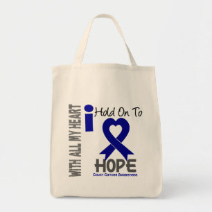 Bolsa Tote Cancro do cólon que eu me aferro para esperar
