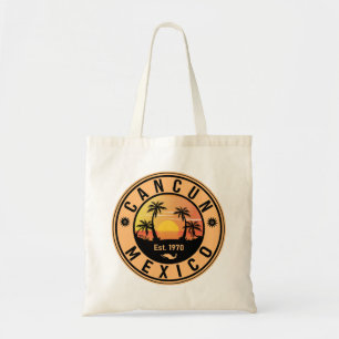 Bolsa Tote Cancun México Retro Sunset Viagens vintage Souveni