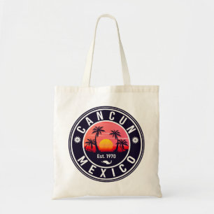 Bolsa Tote Cancun México Retro Sunset Viagens vintage Souveni