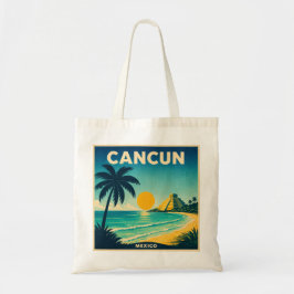 Bolsa Tote Cancun Mexico Vintage Travel Poster