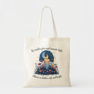 Bolsa Tote Candle & Flores Sob a Arte Celestial da Lua