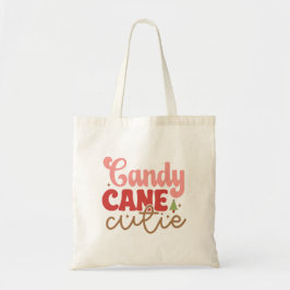 Bolsa Tote Candy Cane Cutie Retro Feriados de Natal em Groovy