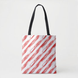 Bolsa Tote Candy Cane Red Strips Natal