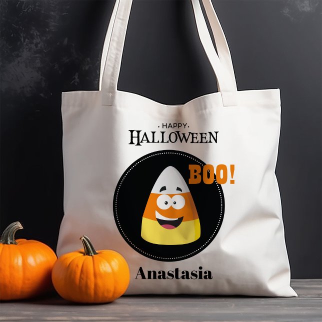 Bolsa Tote Candy Corn Feliz Halloween Personalizado (Criador carregado)
