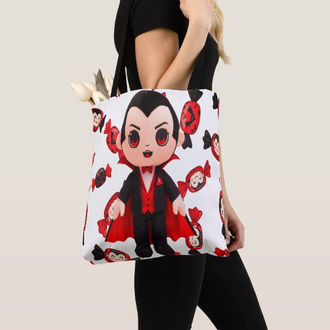 Bolsa Tote Candy e Dracula Cute Spooky Halloween (Close Up)