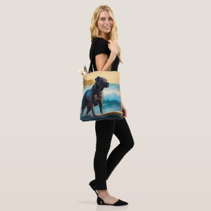 Bolsa Tote Cane Corso Beach Surfing Painting