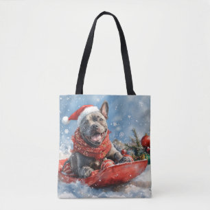 Bolsa Tote Cane Corso Cachorro com Sledge Deixe-o nevar no Na