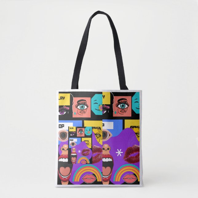 Bolsa Tote Caneca Bold Pop Art | Estilo de quadrinhos retrô (Frente)