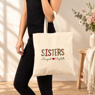 Bolsa Tote Caneca Irmãs Coloridas Leopardo – Presente com Nom
