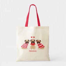 Bolsa Tote Canecas E Beijos Cães Pug Cute