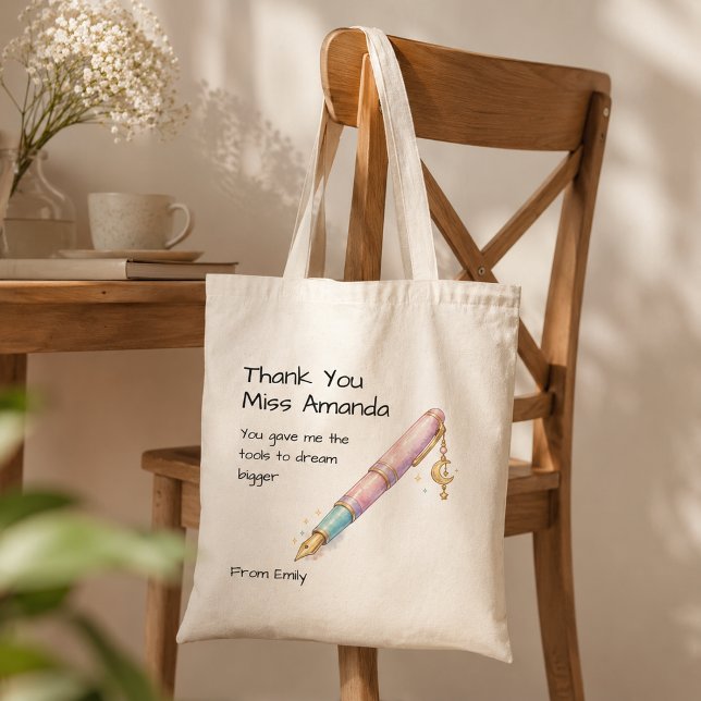Bolsa Tote Caneta de Aguarela Presente para Professores da Es (Criador carregado)