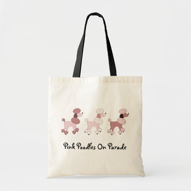Bolsa Tote Caniches cor-de-rosa no saco da parada (Frente)