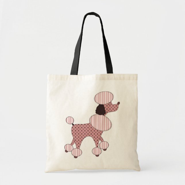 Bolsa Tote Caniches cor-de-rosa no saco da parada (Frente)