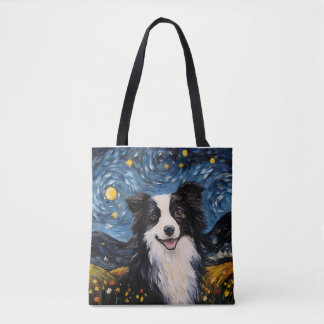 Bolsa Tote Canino Artístico no Céu de Van Gogh - Vintage Wat