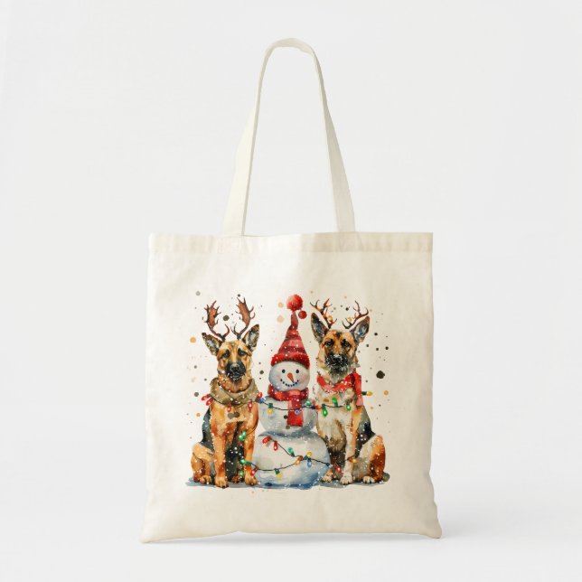 Bolsa Tote Caninos de German shepherd de Natal (Frente)