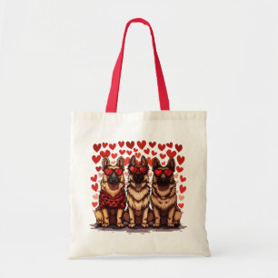 Bolsa Tote Caninos do German shepherd do dia de os namorados