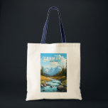 Bolsa Tote Canmore Canada Viagem Art Vintage<br><div class="desc">Canmore retro vetor viagem design. Canmore é uma cidade nas Montanhas Rochosas de Alberta,  a oeste de Calgary. É conhecido por cimeiras ruins como as Três Irmãs e o Pico Ha Ling.</div>