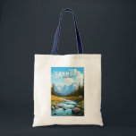 Bolsa Tote Canmore Canada Viagem Art Vintage<br><div class="desc">Canmore retro vetor viagem design. Canmore é uma cidade nas Montanhas Rochosas de Alberta,  a oeste de Calgary. É conhecido por cimeiras ruins como as Três Irmãs e o Pico Ha Ling.</div>