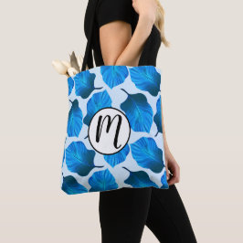 Bolsa Tote Canna Tropicanna Folhas Tropicais em Azul