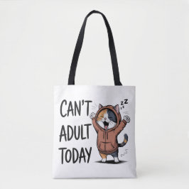 Bolsa Tote "Can't Adult Today" Funny Cat