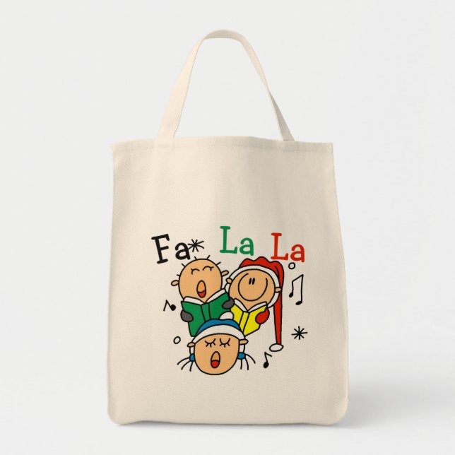 Bolsa Tote Cantando Camisetas de Natal e presentes (Frente)