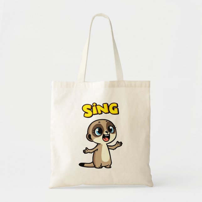 Bolsa Tote Cantando Meerkat (Frente)