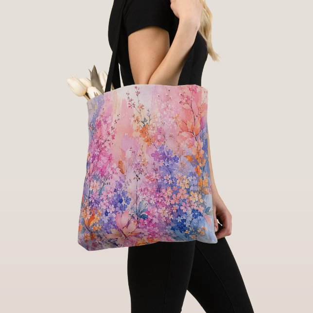 Bolsa Tote Canto de Pássaros Entre Flores (Close Up)