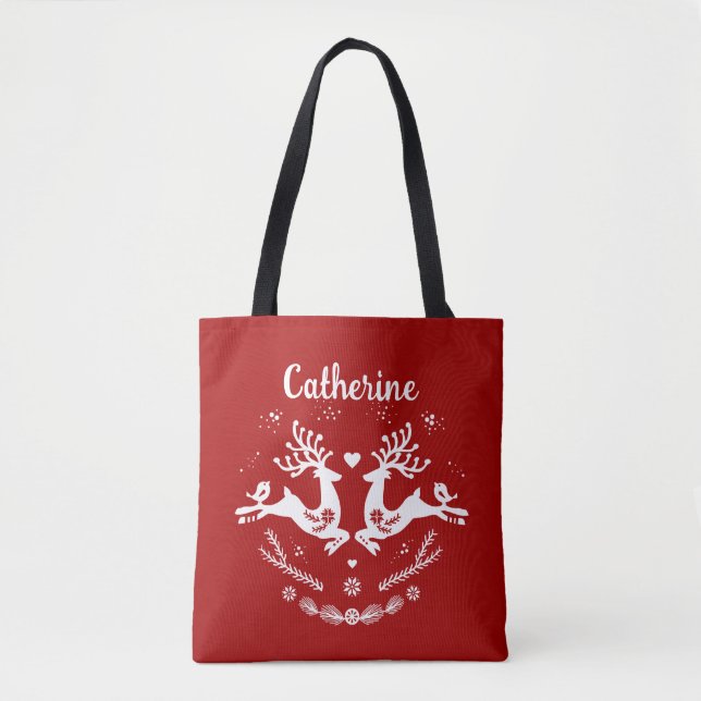 Bolsa Tote Canto Festivo Escandi Vermelho, Velho Natal (Frente)