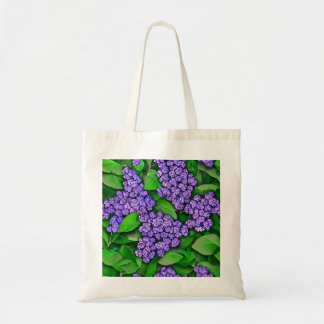 Bolsa Tote Canvas das Flores Lilás Negrito