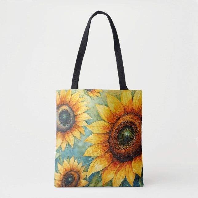 Bolsa Tote Canvas de Serenidade de Girassol (Frente)