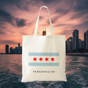 Bolsa Tote Canvas do costume da bandeira de Chicago