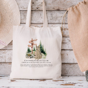 Bolsa Tote Cão Aquarela Czechoslovakian Vlcak   Citação de Ra