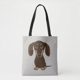 Bolsa Tote Cão bonito do Wiener dos desenhos animados do