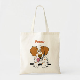 Bolsa Tote Cão bonito dos desenhos animados de Brittany do