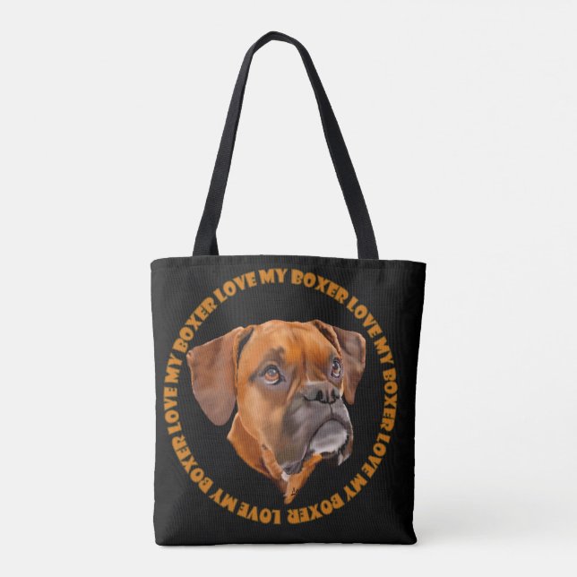 Bolsa Tote Cão Boxer (Verso)
