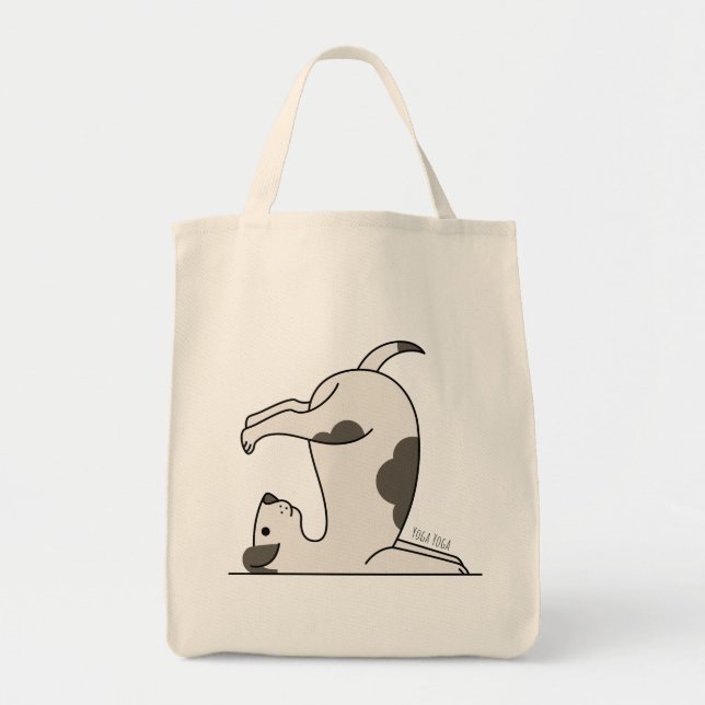 Bolsa Tote Cão - Cão De Ioga Fresco Para Cão, Lover De Ioga (Frente)