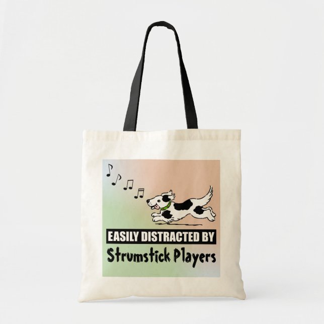 Bolsa Tote Cão Cartoon Distraído por Jogadores Strumstick (Frente)